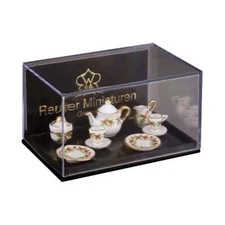 MINIATURE DOLLHOUSE 1:12 REUTTER CHRISTMAS MISTLETOE TEA SET FOR 2 - 1.536/6