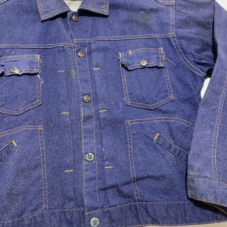 Vintage DeeCee Denim Jacket Dark Washed 1970’s Fashion USA Made Men’s Medium - Image 3 of 4