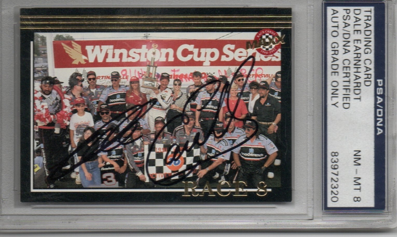 1992 MAXX DALE EARNHARDT SR AUTOGRAPHED Card#271 NM-MT 8 PSA/DNA AUTO GRADE ONLY