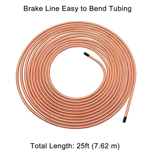 2 x Copper Nickel Brake Line Tubing Kit 3/16 OD 25 FT Coil Roll All Size Fitting - Imagen 4 de 6