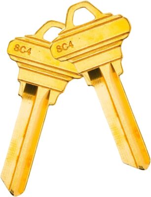 100PACK SC4 Key Blanks Uncut Blank Keys Copper Structures Blank Keys 6SH1