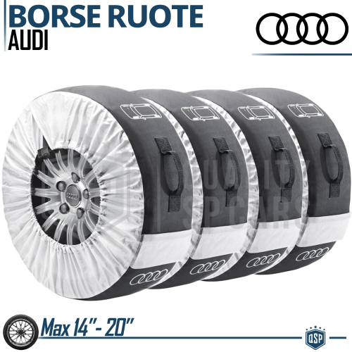 Borse Porta Pneumatici ORIGINALI AUDI Copri Ruote 14"-20" con Logo Stoccaggio