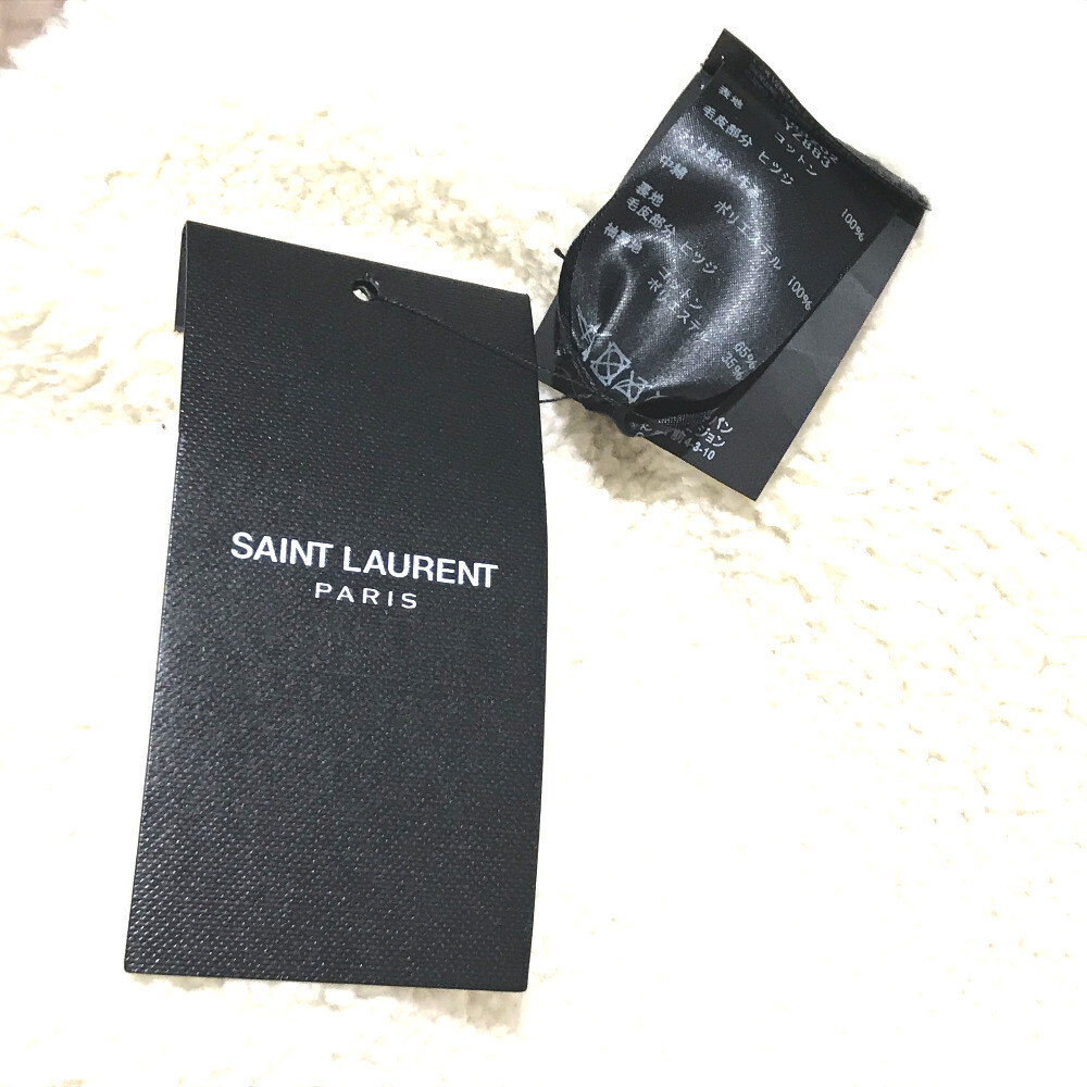 SAINT LAURENT PARIS Logo Monogram Maxi Patch Bore Jacket