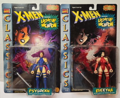 VTG MARVEL COMICS X-MEN CLASSICS ''PSYLOCKE'' & ''ELECTRA'' CLASSICS ACTION FIGURES