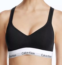 CALVIN KLEIN Modern Cotton Padded Molded Black Lift Bralette, Black, Large