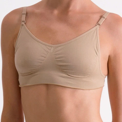 Silky Dance Seamless Clear Back Bra Top Undergarment Underlayer Nude Flesh