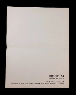 [SURRÉALISME, ANDRÉ BRETON]  RARE PAPIER À EN-TÊTE DE LA REVUE LA BRÈCHE  - Photo 1/2