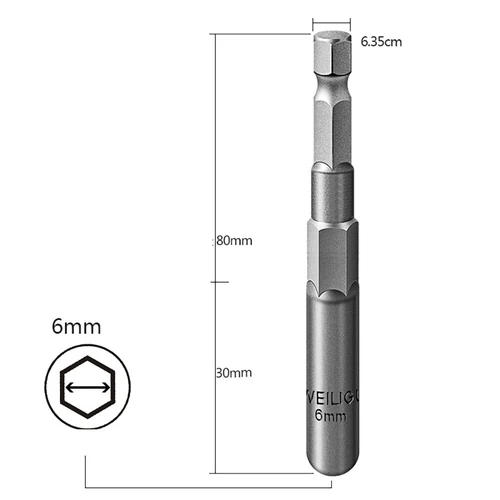 30mm Hex Deep Socket Nut Driver Bit Impact Driver Drill 6mm-19mm 1/4" Hex Shank - Bild 20 von 39