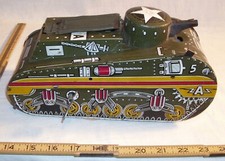 MARX ARMY DOUGHBOY TANK 5 A TIN WIND UP TOY 1950s WORKS
