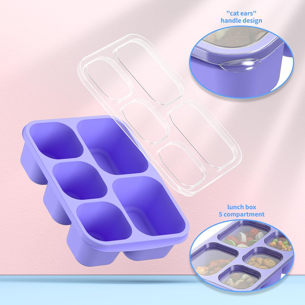 Bento Box Lunch Box 4-Pack Meal Prep Containers for Kids and Adults