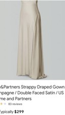 fame and partners draped gown/double faced satin/ Champagne Sz2