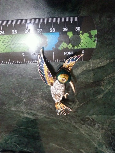 SPILLA COLIBRÌ STRASS E SMALTO - Foto 4 di 6
