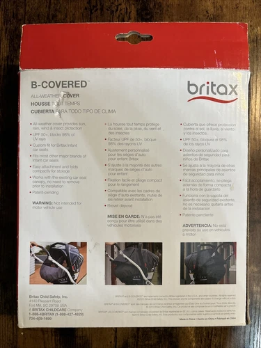Britax B-Covered All Weather Car Seat Cover Baby Stroller Wind Rain UPF 50+ - Picture 2 of 2