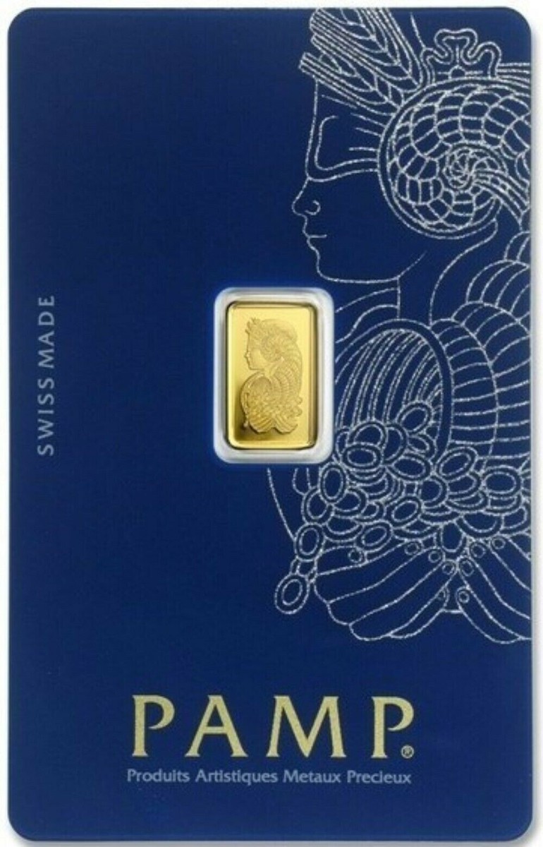 Box of 25 - PAMP Suisse Fortuna 1 gram .9999 Gold Bar - Assay Card