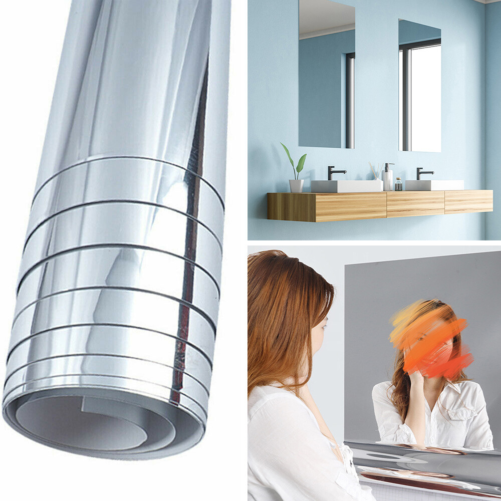 Selfadhesive Mirror Wall Sticker Reflective DIY PET Crystal Mirror Wall Decals eBay