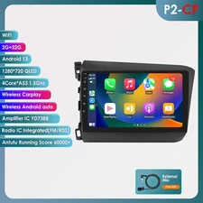 Apple Carplay Android 13 FM Car Stereo Radio GPS Navi For Honda Civic 2012-2015