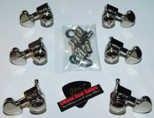 Gibson Les Paul Tuner Set Grover Locking Nickel Peg Guitar Parts Tuning Kidney