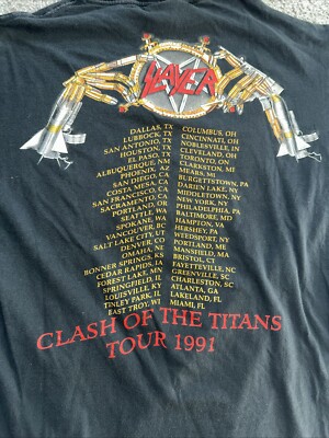 SLAYER 1991年　バンT SLAYER 1991年 バンT Vintage 1991 Slayer Tour T-Shirt Metal