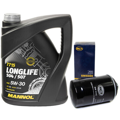 Motoröl Set 5W30 5 Liter + Ölfilter SM 5086 für Audi A6 A3 Seat Skoda VW Passat