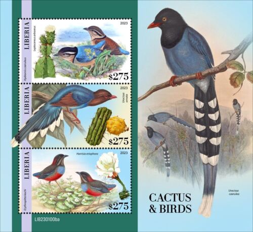 Cactus and Birds MNH Stamps 2023 Liberia M/S - Picture 1 of 1