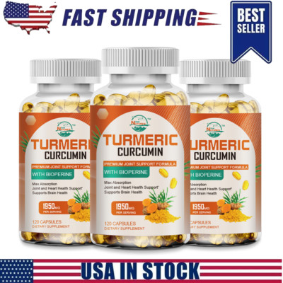 Turmeric Curcumin Highest Potency 95% 1950mg with BioPerine Black Pepper 360Caps