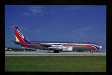 Aviation Airplane Airline postcard Flite Line #132 Boeing 707 Lan Chile Cargo 