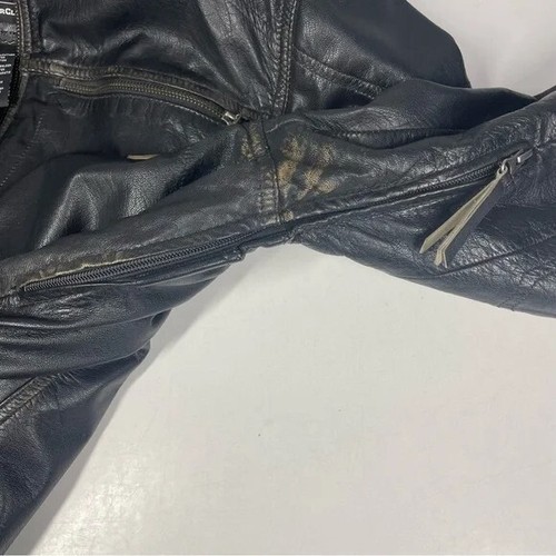 Harley Davidson Rally Rider Leather Jacket Size Medium M Distressed Black Vented - Picture 5 of 10