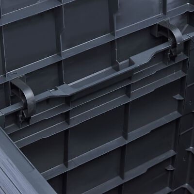 Small Garden Storage Box Waterproof Outdoor Chest Lockable Grey Plastic - Picture 5 of 8