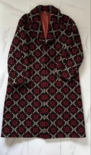 18AW GUCCI GG diamond wool long coat