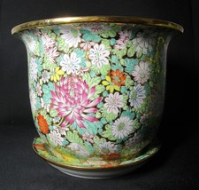 Fine 12" Signed Older CHINESE Famille Rose Planter w/ Underplate, Undamaged