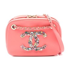 Chanel Lambskin Coco Mark Shoulder Bag Women Pink One Size