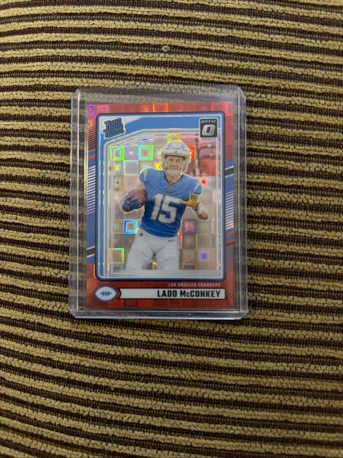 2024 Panini Donruss -  Ladd McConkey #328 Optic Preview Red Pandora Prizm (RC)