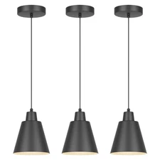 Industrial Pendant Lights, Black Pendant Light Fixtures, Vintage Kitchen Isla...