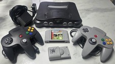 Nintendo 64 N64 PAL Console Bundle 2 OEM Controllers ISS 64 Rumble Pak Tested