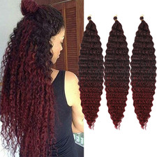 24Inch Ocean Wave Braiding Hair Extensions 3Packs Long Deep Curly Wave Braid
