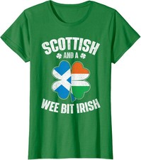 Scottish And A Wee Bit Irish Scotland Ireland Ladies' Crewneck T-Shirt