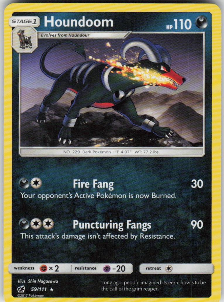 HOUNDOOM 59/111 CRIMSON INVASION POKEMON RARE LP