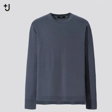 Uniqlo +J Silk Cotton Crew Neck Sweater S Gray Used