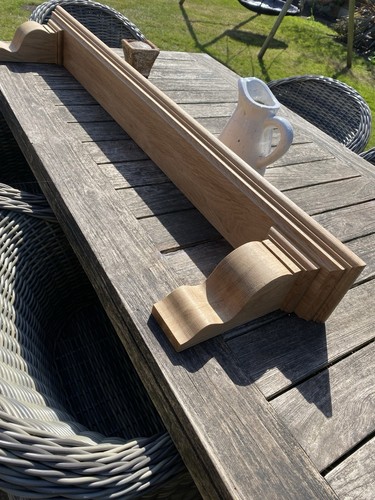 120 cm Long American Oak Georgian Style Mantel With Corbels - Picture 3 of 4