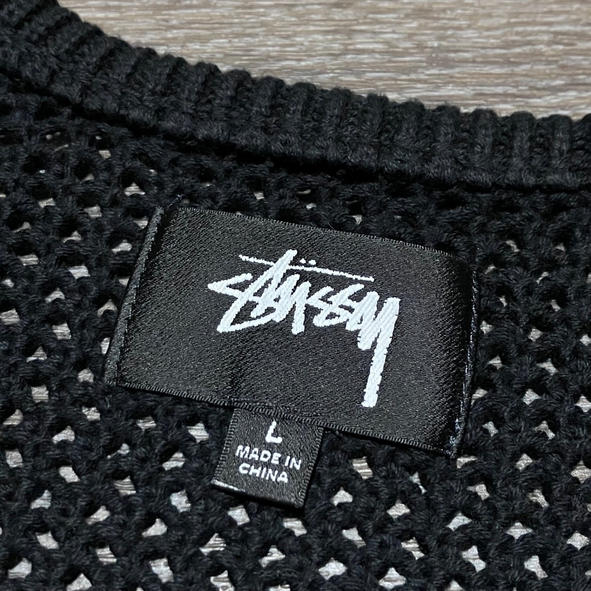 Rare STUSSY O'dyed Heavyweight Cotton Mesh Knit Tank Top Solid