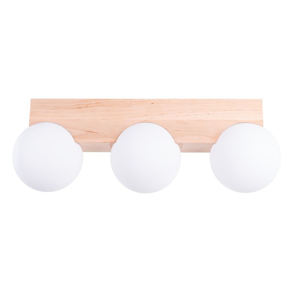 Deckenlampe Holz Glas G9 Wohnzimmer Schlafzimmer L:46 Cm Deckenleuchte Esszimmer-image