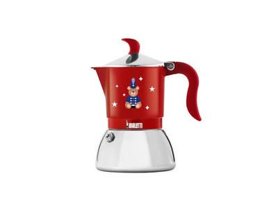 Bialetti Flammetta Induction Weihnachtsbär 2025, Mokka aus Aluminium, mit Stahls