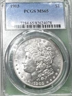 1903 Morgan silver dollar, PCGS MS65