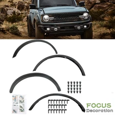 33”W×4”L Wheel Lip Front+Rear Fender Flares For Ford Bronco 2021-2022 2023 Black