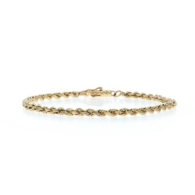 Gelbgold Diamantschliff Seil Kette Armband 7'' 14k