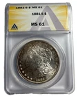 1881-S San Francisco Mint Morgan Silver Dollar certified by ANACS MS 61
