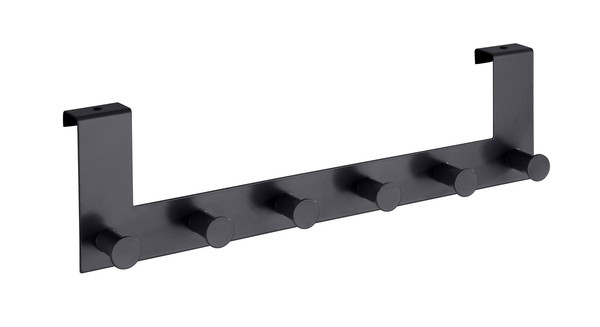 Wenko TüRgarderobe Celano Schwarz 6 Haken Stahl Robust Einfach Montage-image