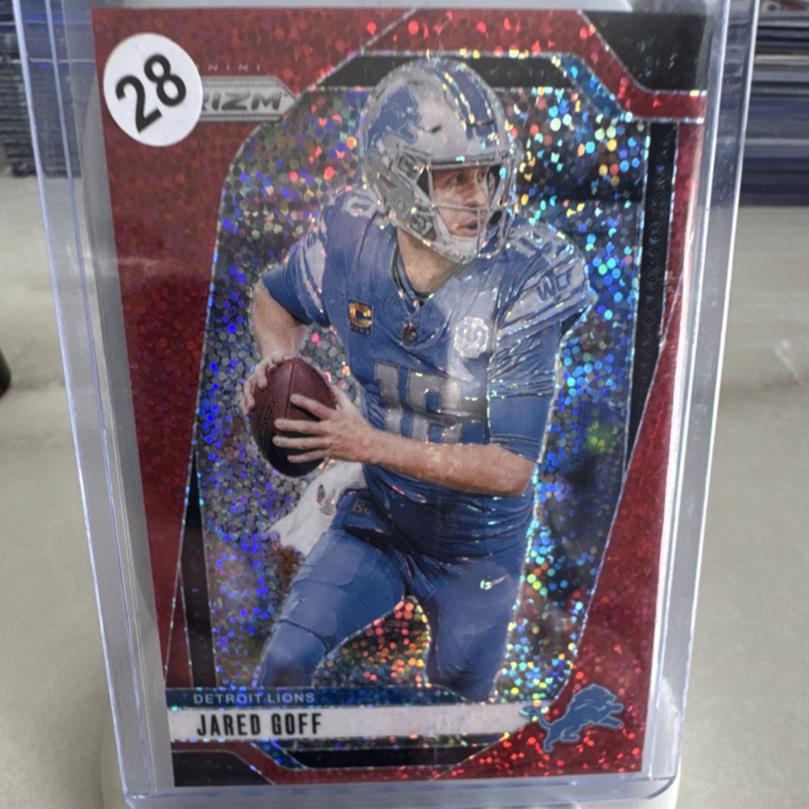 2024 Panini Prizm Red Sparkle Prizm Jared Goff #92 Detroit Lions Football