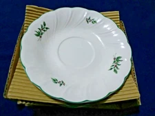 NEW Nikko Japan “Happy Holidays” 6 Inch Christmas Saucers Set of 4