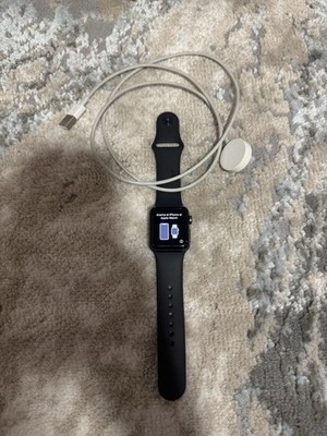 Apple Watch Series 3 38mm Space Gray Aluminum Black Band GPS Water Resistant